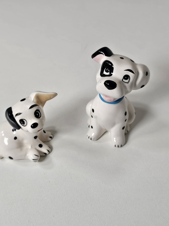 Disney Other - Disney White Dalmatian Ceramic Dog Figurine 2" Set Of 2
